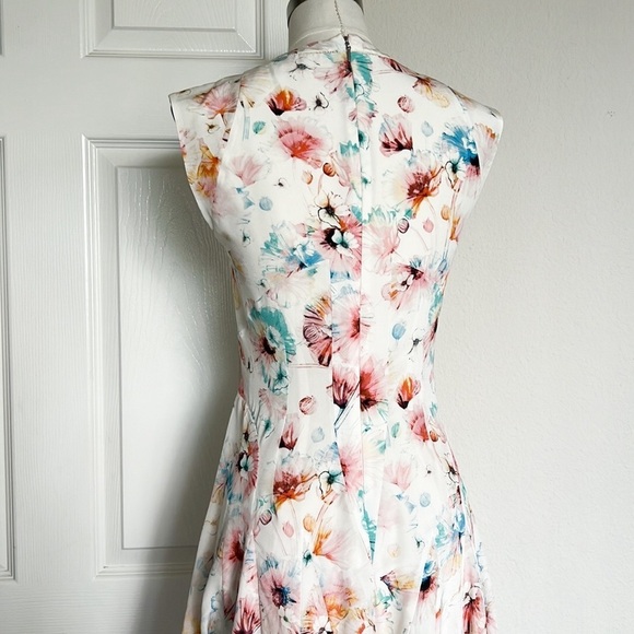 Rebecca Taylor Poppy Print Silk Godet Dress - Picture 5 of 9